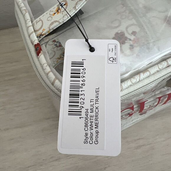 Guess C8606494 White Multi 4-Piece Cosmetic Merrick Travel Bag - Picture 7 of 7